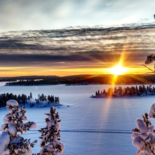 Finland Lapland Zonsondergang 2